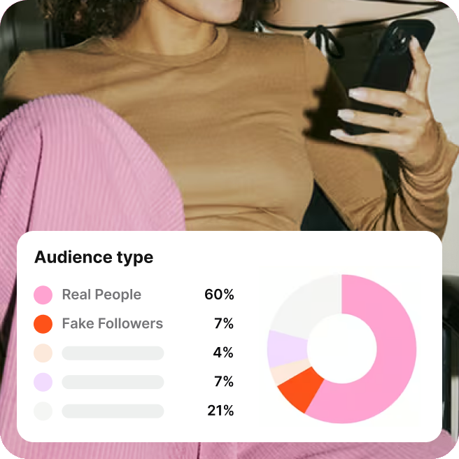 Modash audience type breakdown splitting real people from fake followers