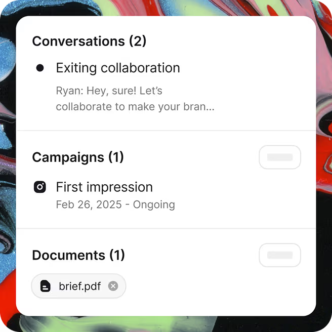 Modash creator relationship workspace